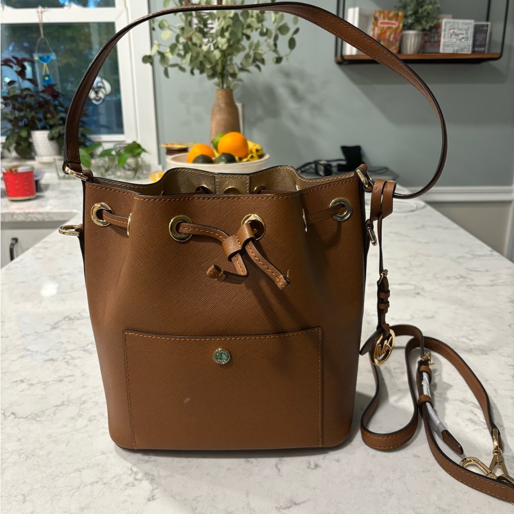 Michael Kors Greenwich Saffiano Leather Bucket Bag